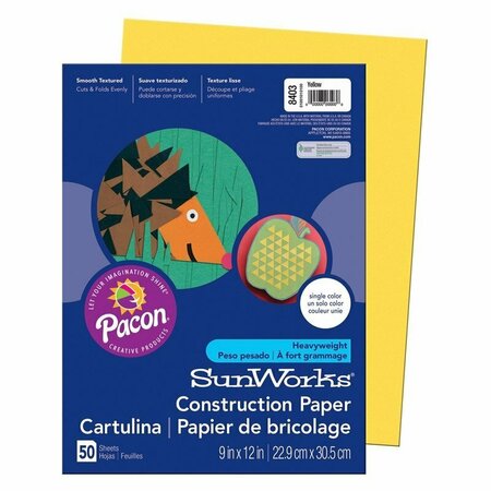 PACON Paper;Constrc;9X12;Yw;50Sh PAC8403